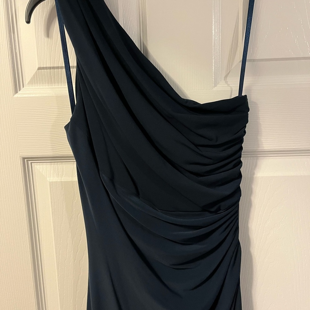 Lauren Ralph Lauren Midnight Blue Evening One Shoulder Gown - Picture 3 of 6